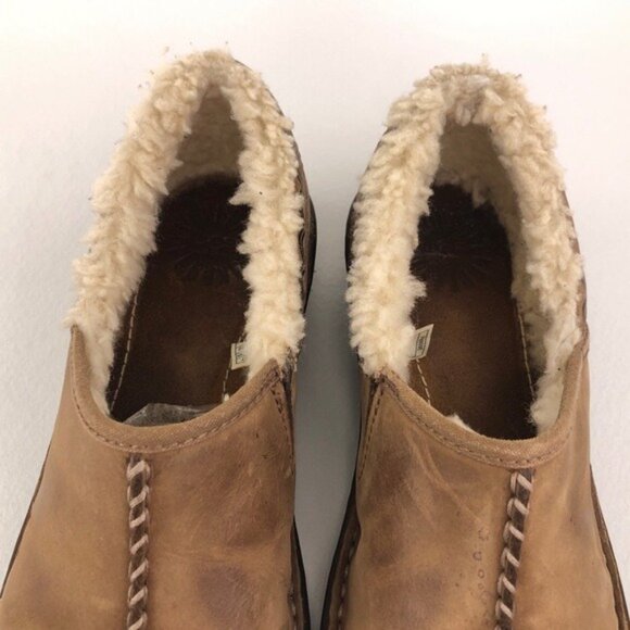 UGG Bettey Brown Leather Slip on Loafers 8 - Picture 13 of 13